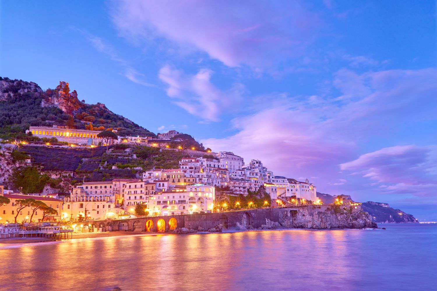 Tour privato della Costiera Amalfitana al tramonto con cena - con autista cicerone